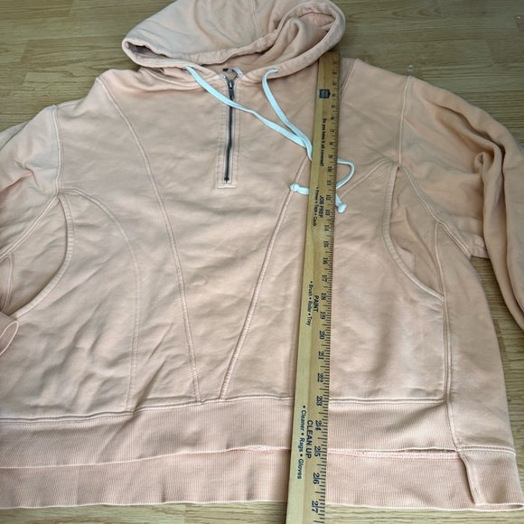 Free People oversized High Road Pullover size Small quarter-zip hoodie pink - Picture 8 of 9